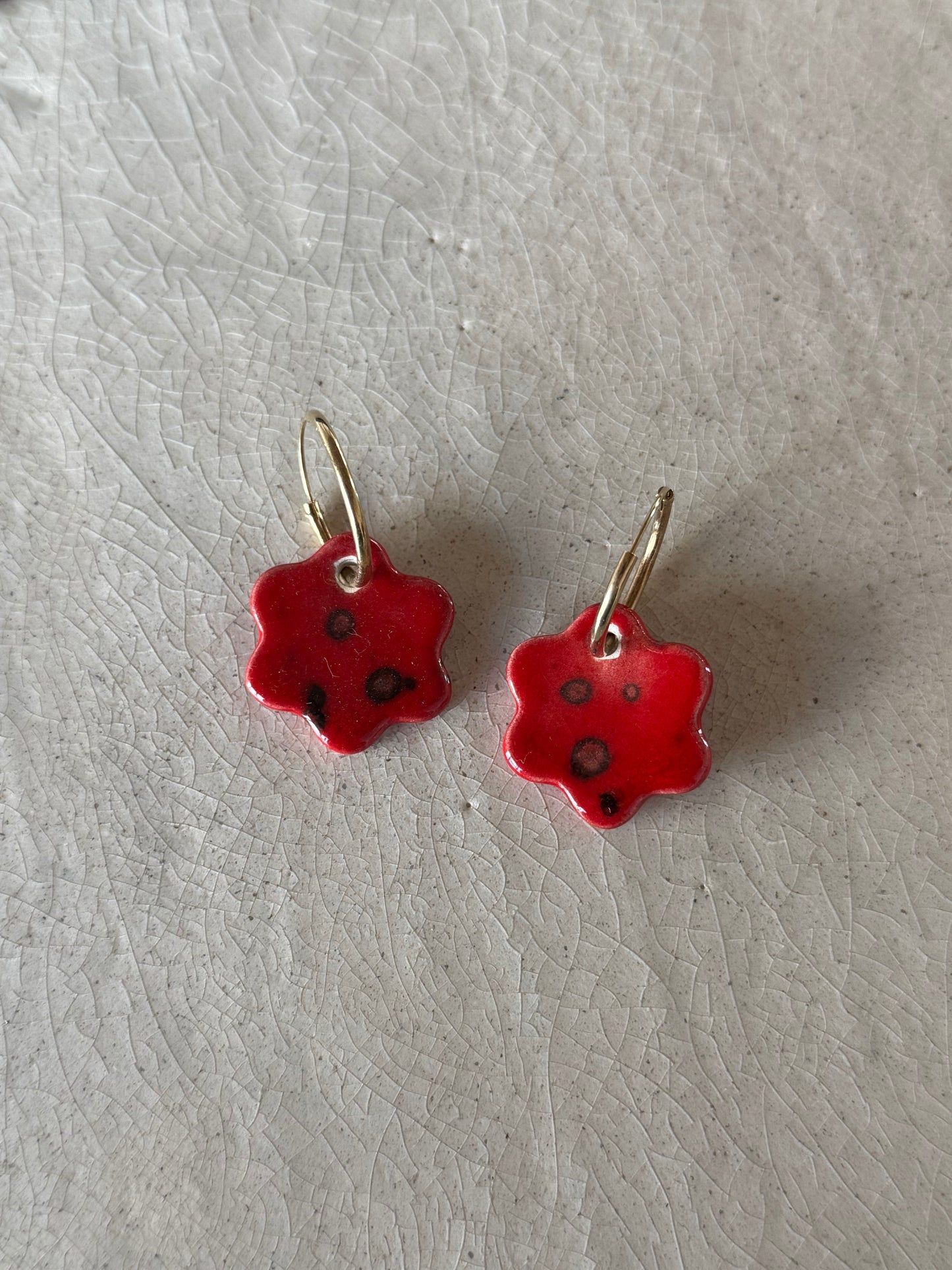 Pendientes Flor Rojos