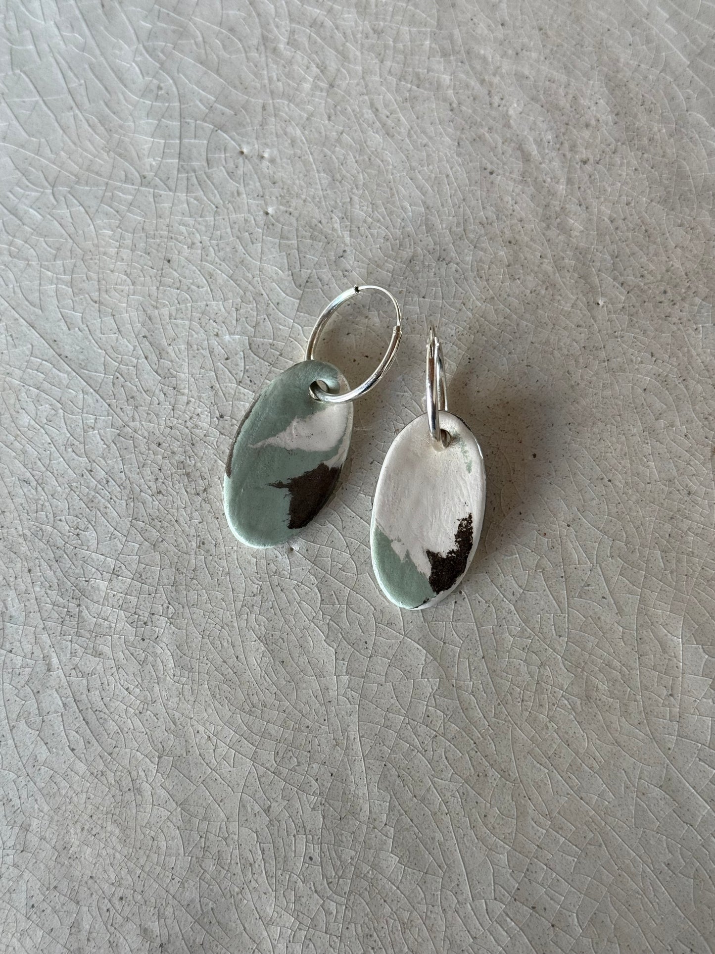 Pendientes Oval Marble Verdes
