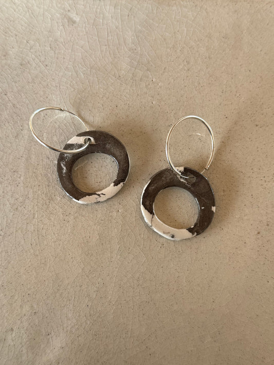 Pendientes Big Circle B&W