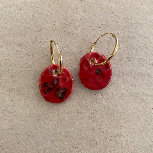 Pendientes Circle Rojos