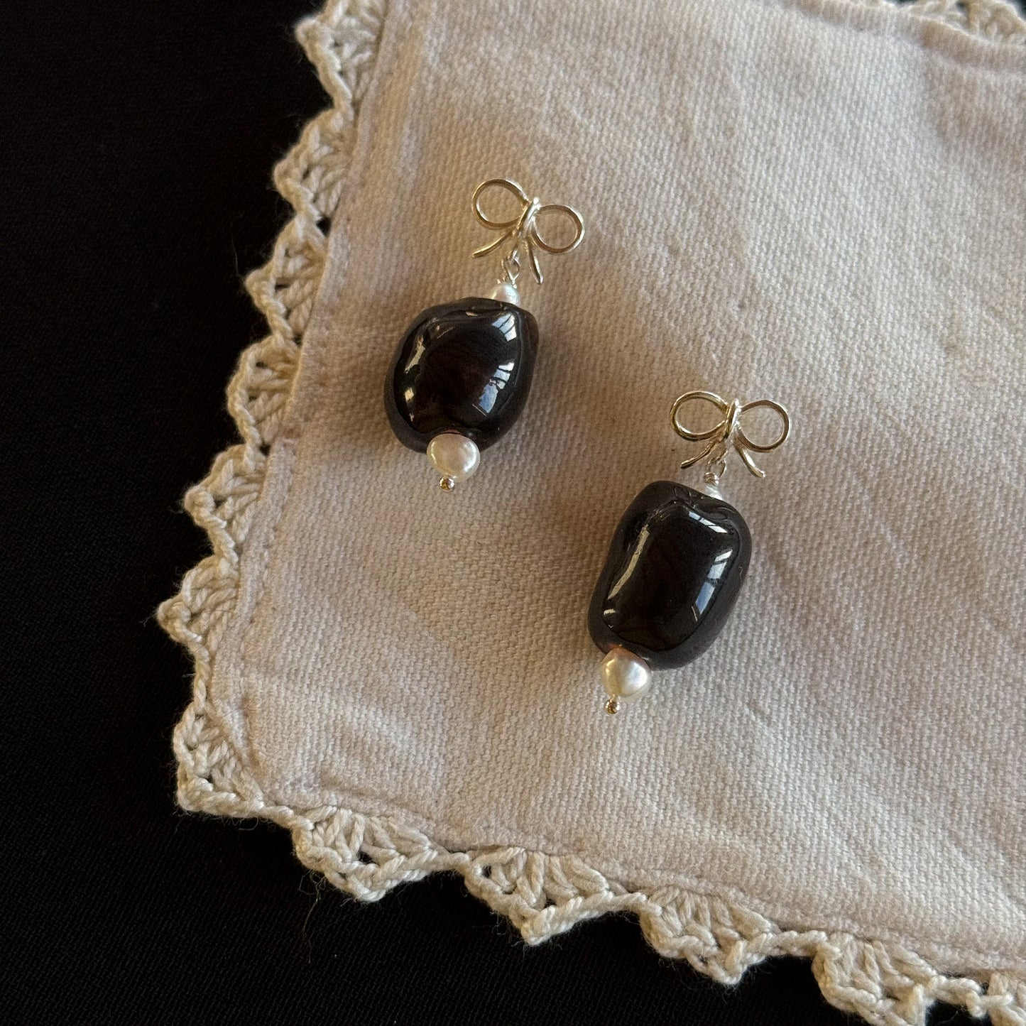 Pendientes Perla Negra