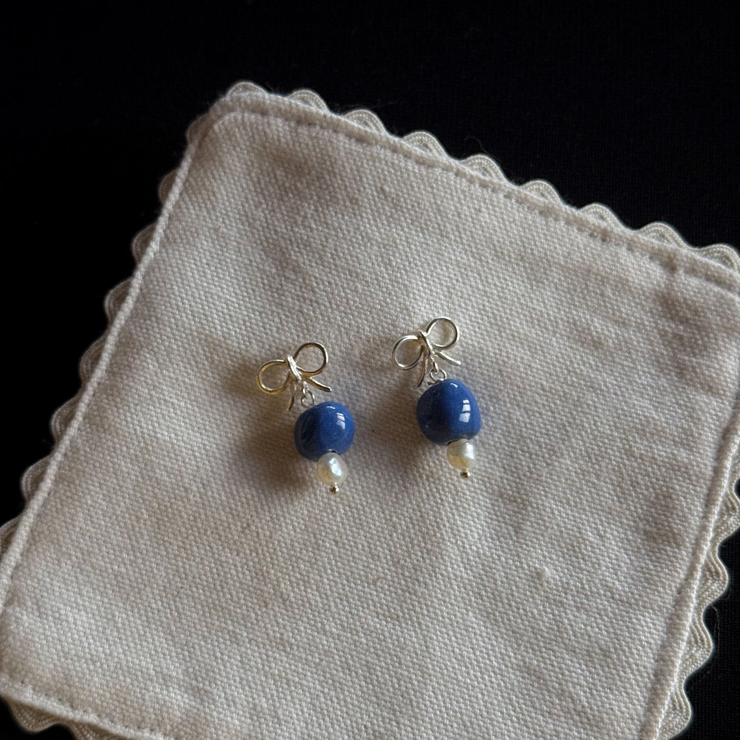 Blue Pearl Earrings