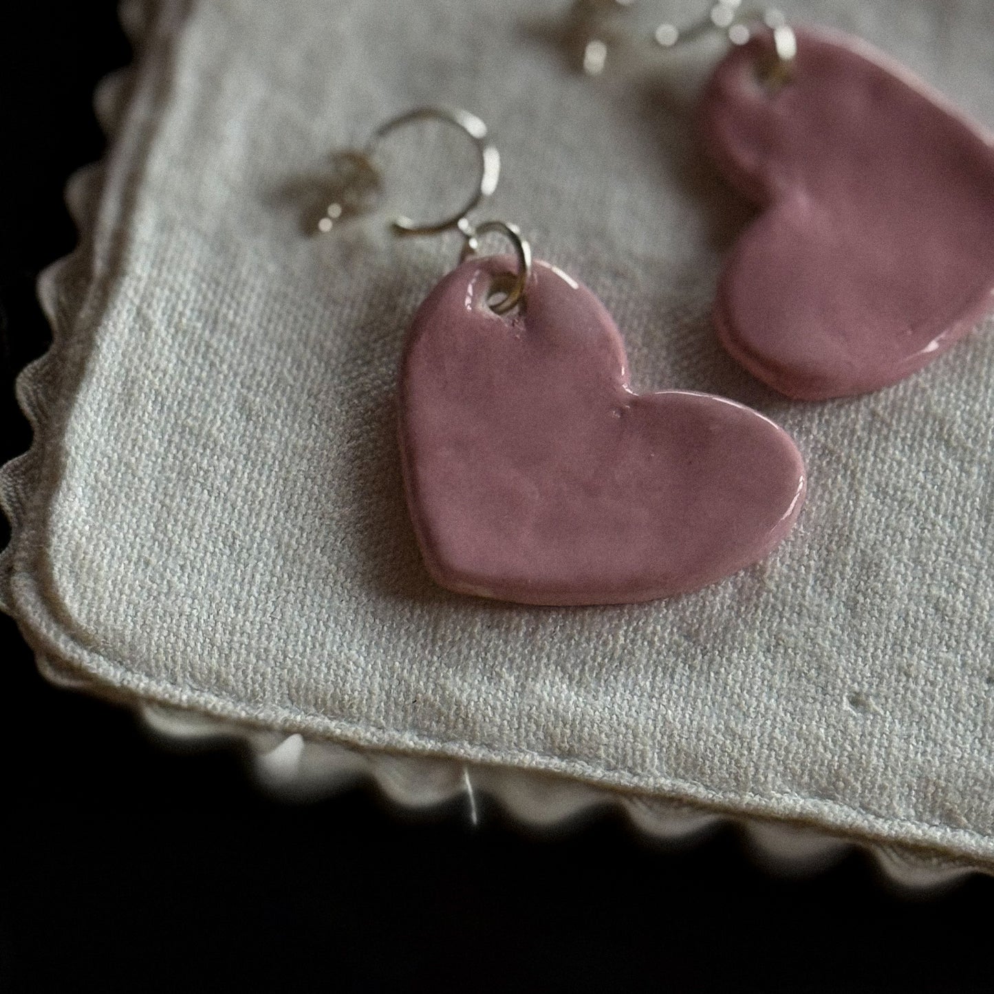 Big Pink Heart Earrings