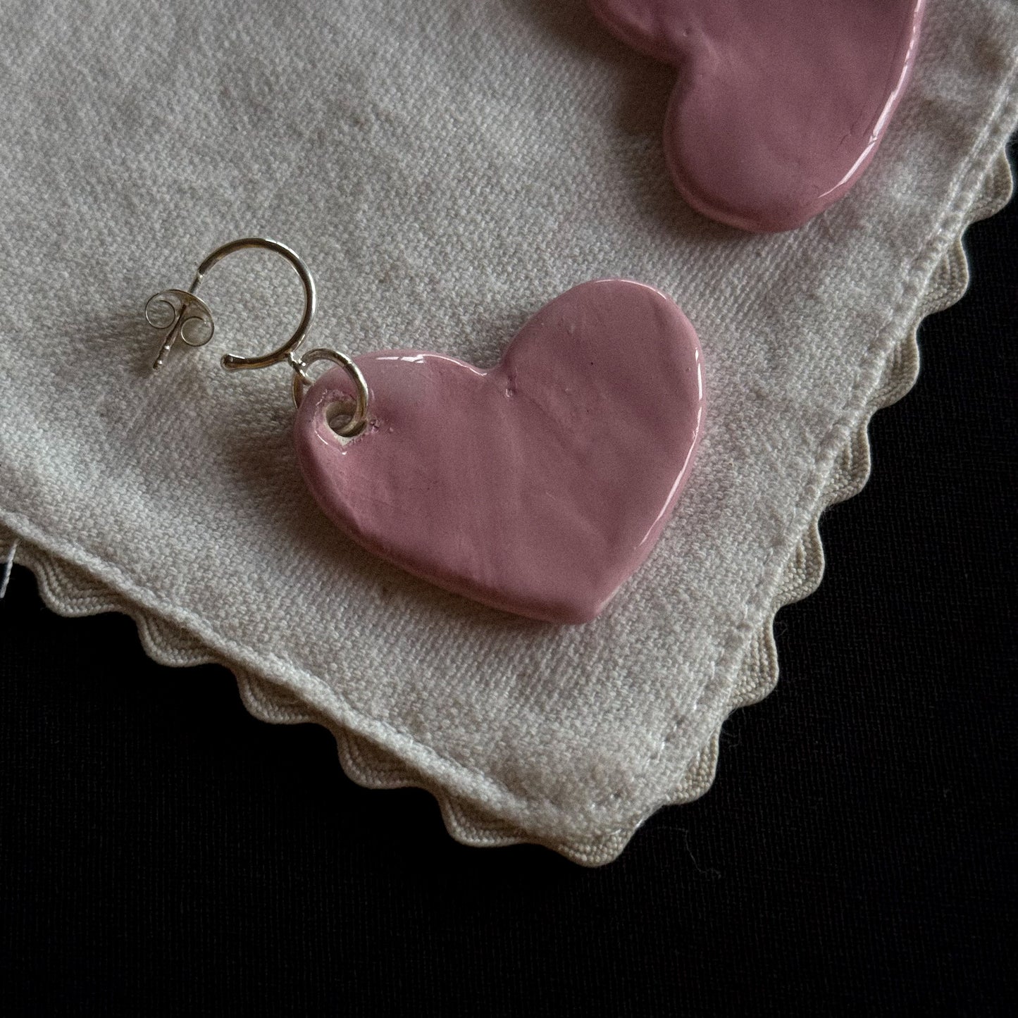 Big Pink Heart Earrings