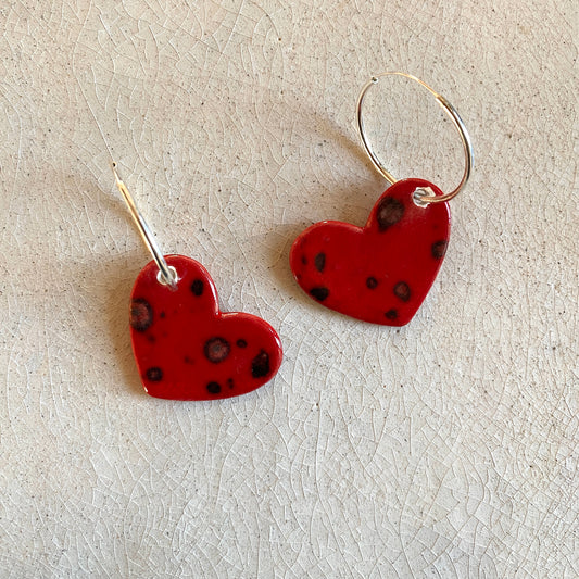 Big Red Heart Earrings